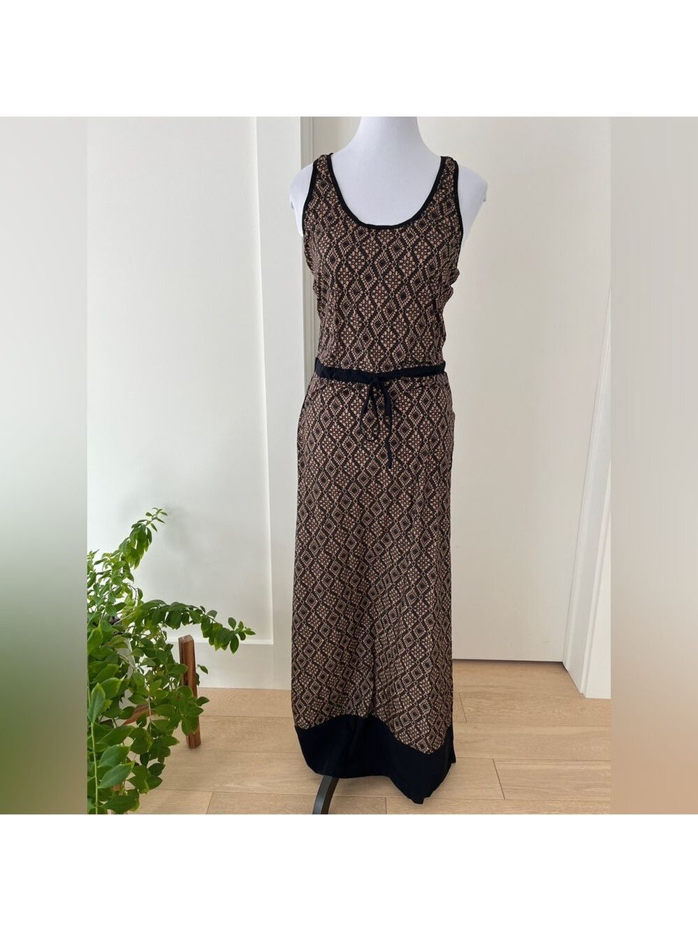COMMANDO Maxi Dress Swimsuit Coverup Tank Racer Back Drawstring Waist Beachy